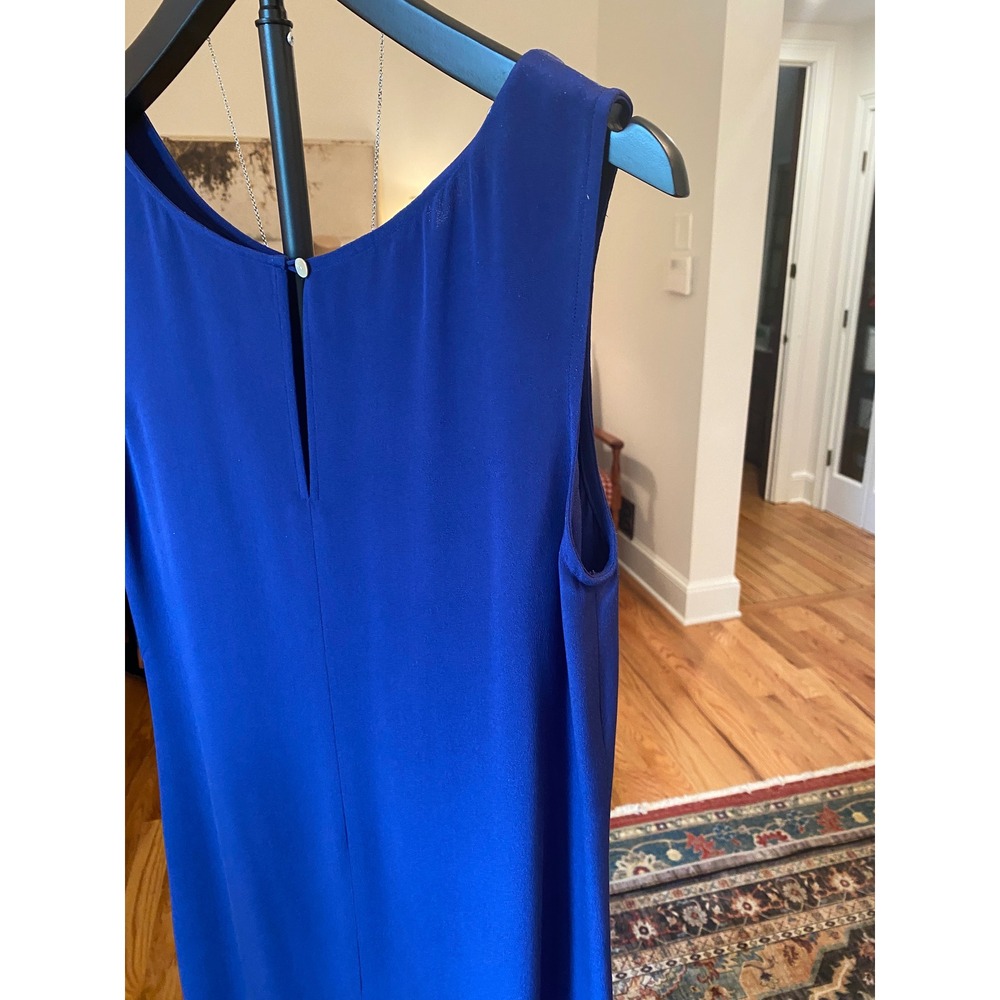 Cynthia Howie for Maggy Boutique Blue 100% Silk Sleeveless Maxi Dress Size 8 - Picture 8 of 11